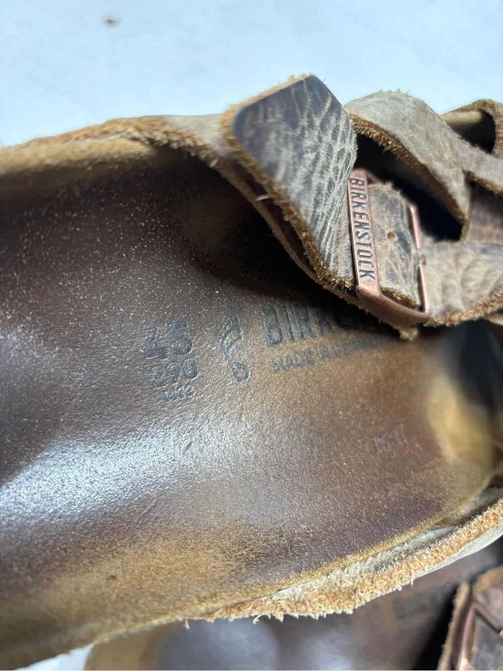 Birkenstock Lugano Rustic Oiled Leather Criss Cross Sandals Brown Size 45 Reg